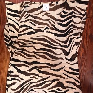 CAbi zebra print sleeveless blouse size xs